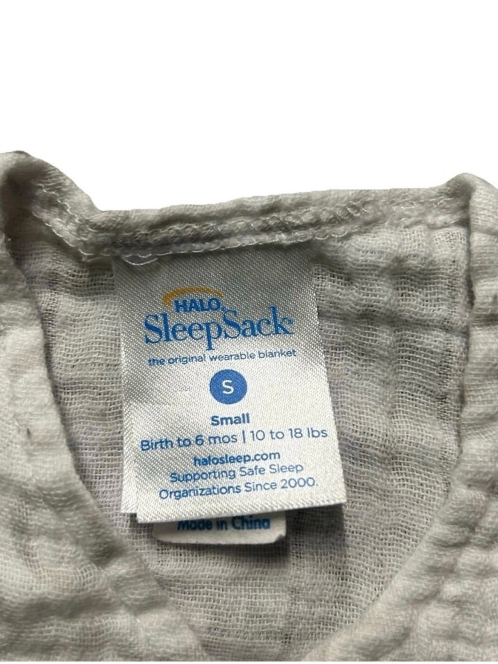 Halo Baby Muslin Sleep Sack 2 Way Zipper Size Small 0-6-Months - Picture 3 of 3